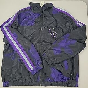 NEW The Wild Collective Black Colorado Rockies Women's Track Jacket Sz L